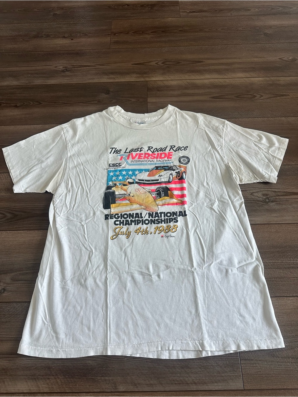 Vtg Riverside Raceway “Last Road race” 1988 Champion Drag Racing Tee Sz Xl